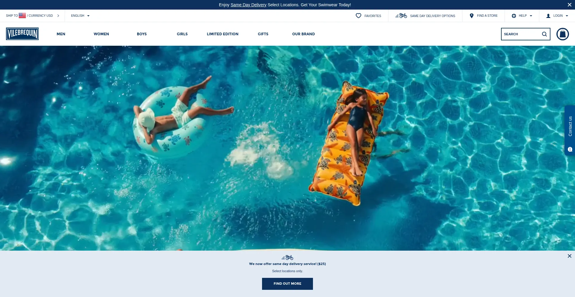 Website screenshot of Vilebrequin.com