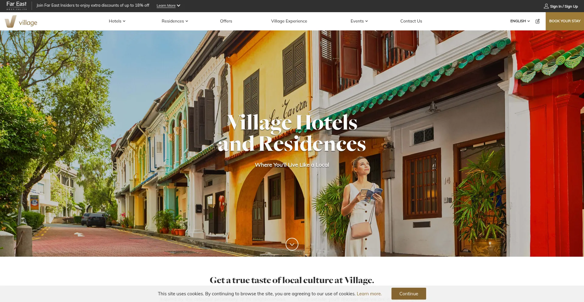 Website screenshot of Villagehotels.asia