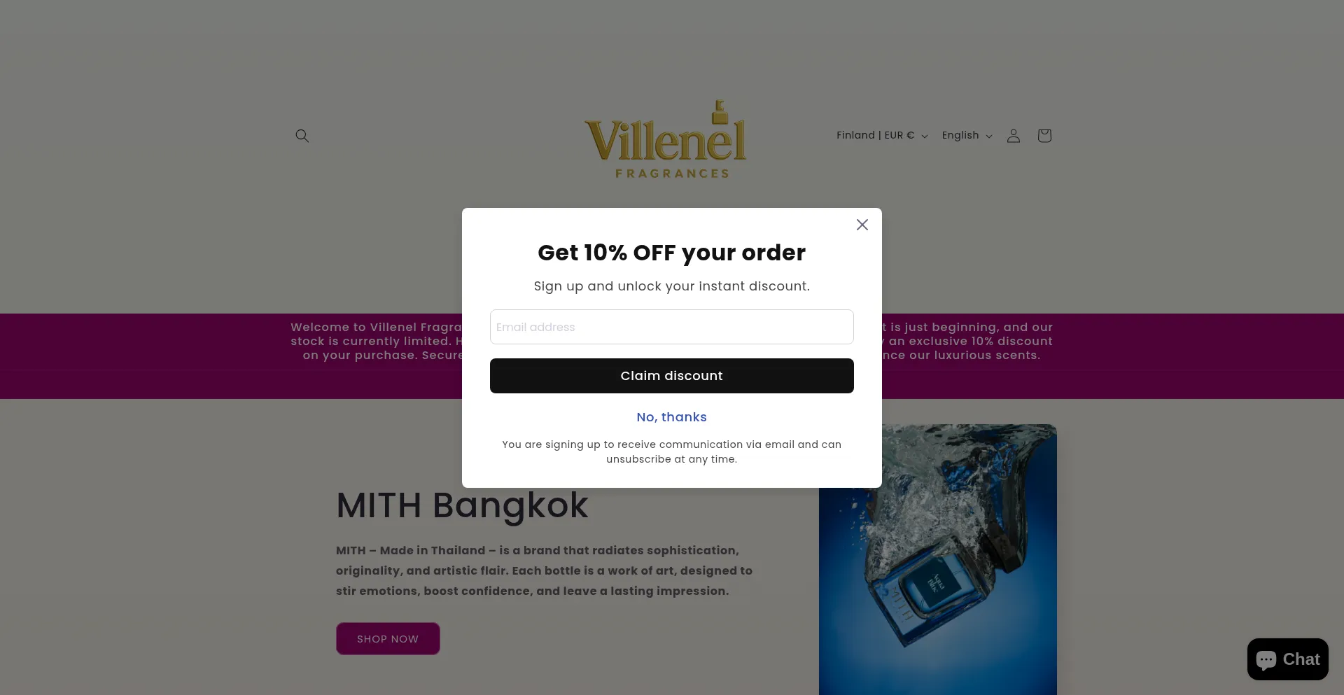 Villenelfragrances.com Screenshot