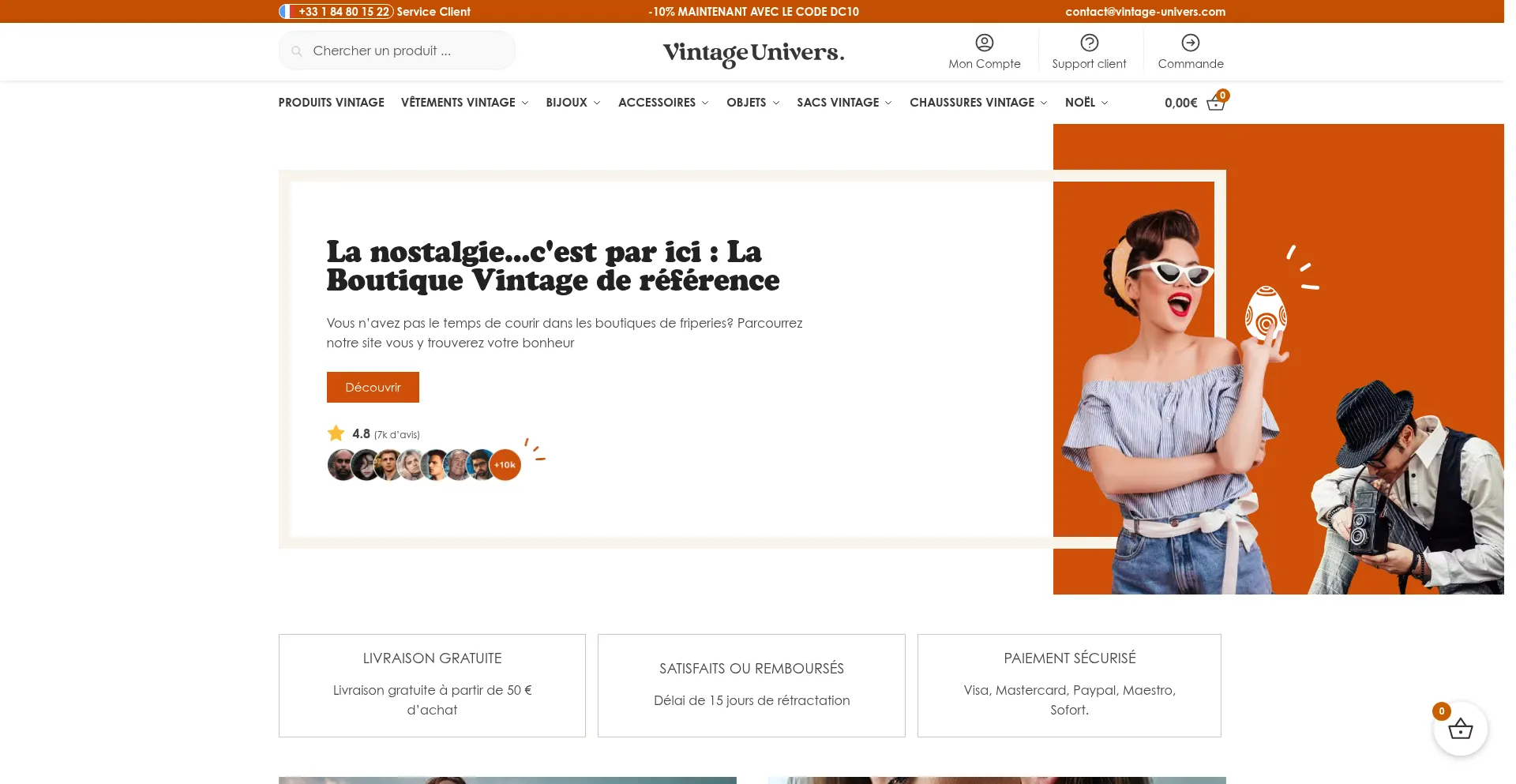Website screenshot of Vintage-univers.com