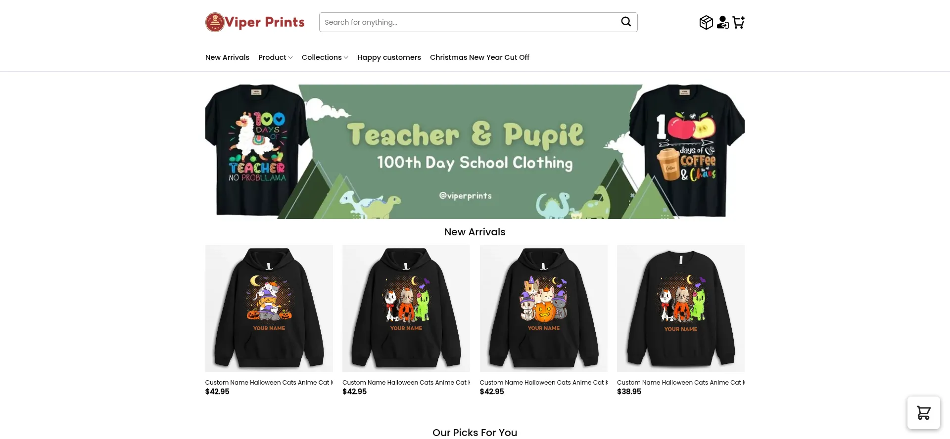 Website screenshot of Viperprints.com
