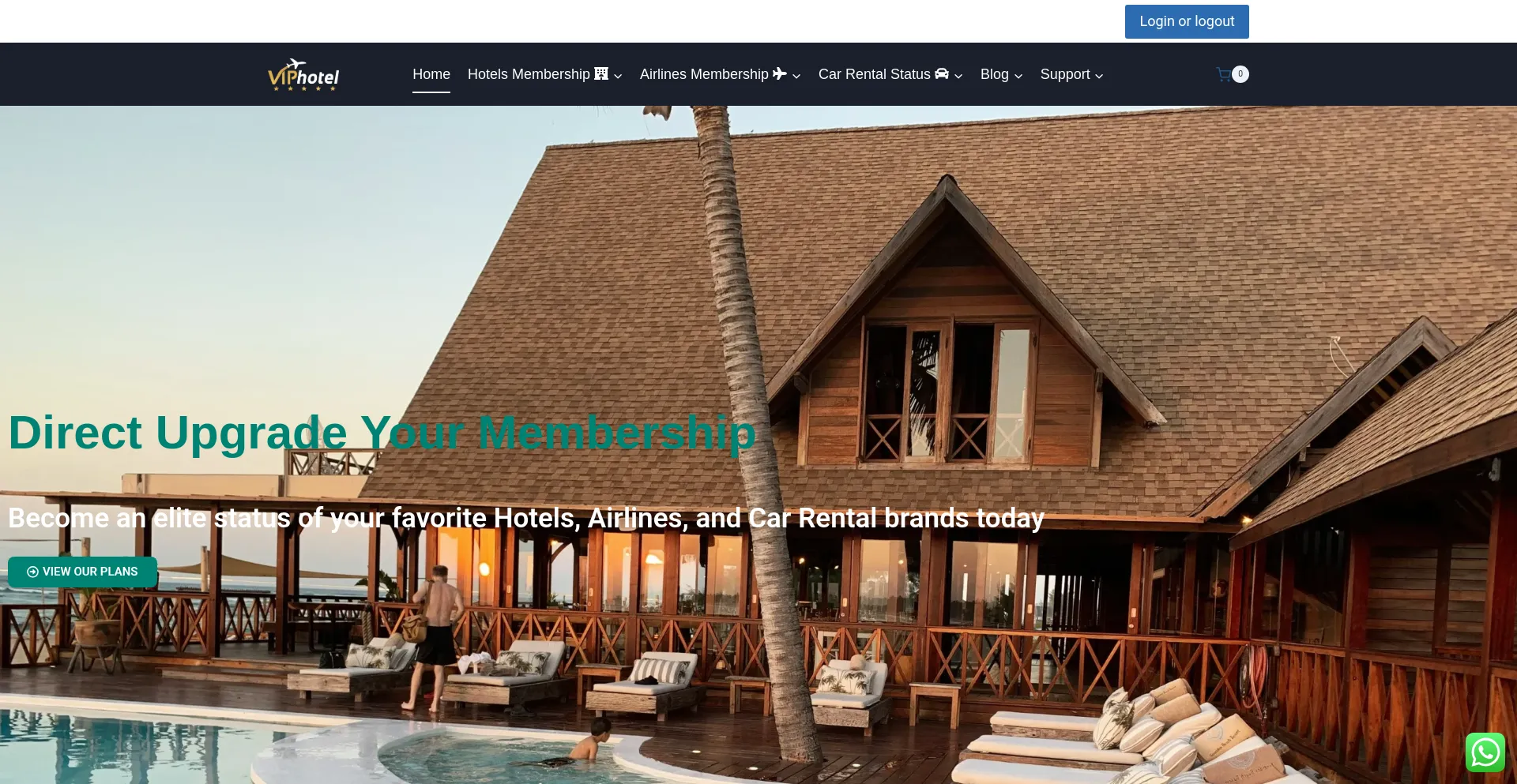 Website screenshot of Viphotelflights.com