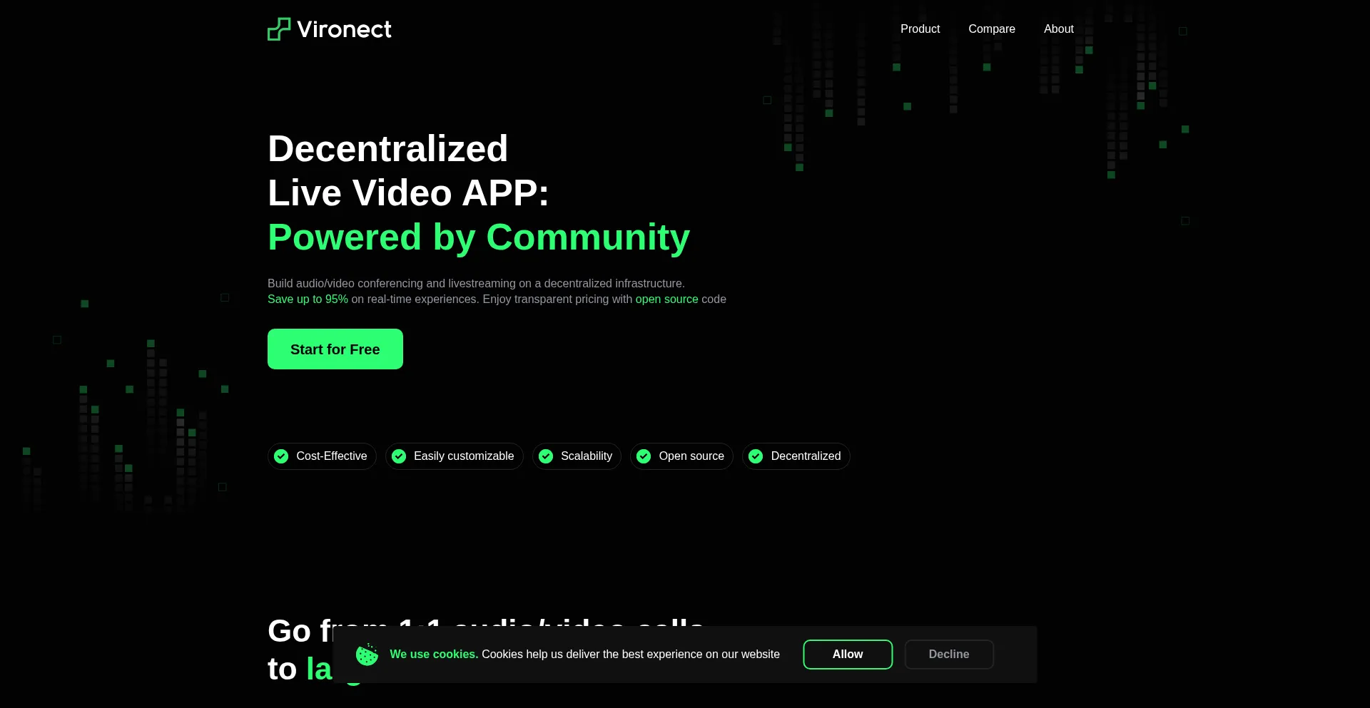Website screenshot of Vironect.net