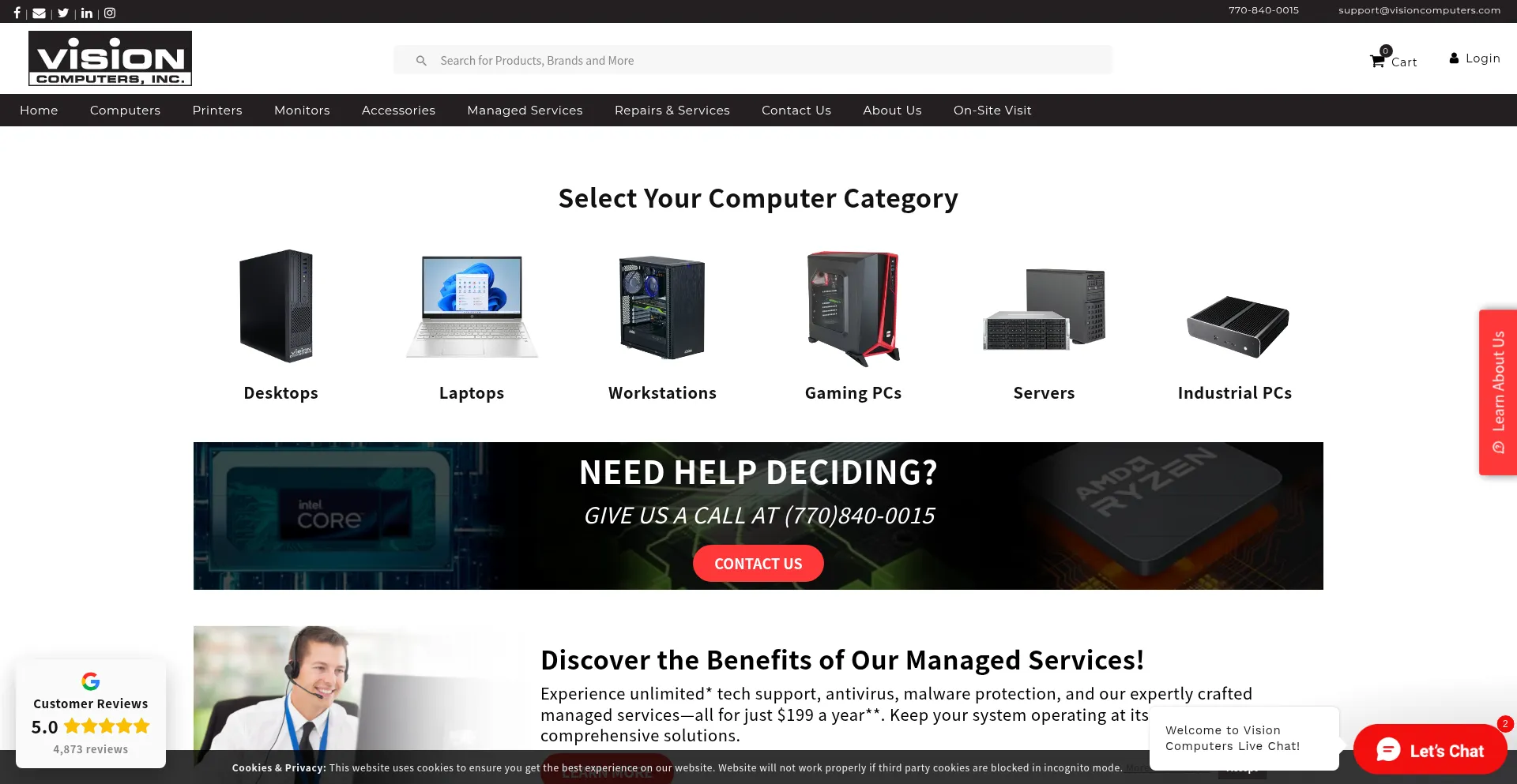 Visioncomputers.com Screenshot