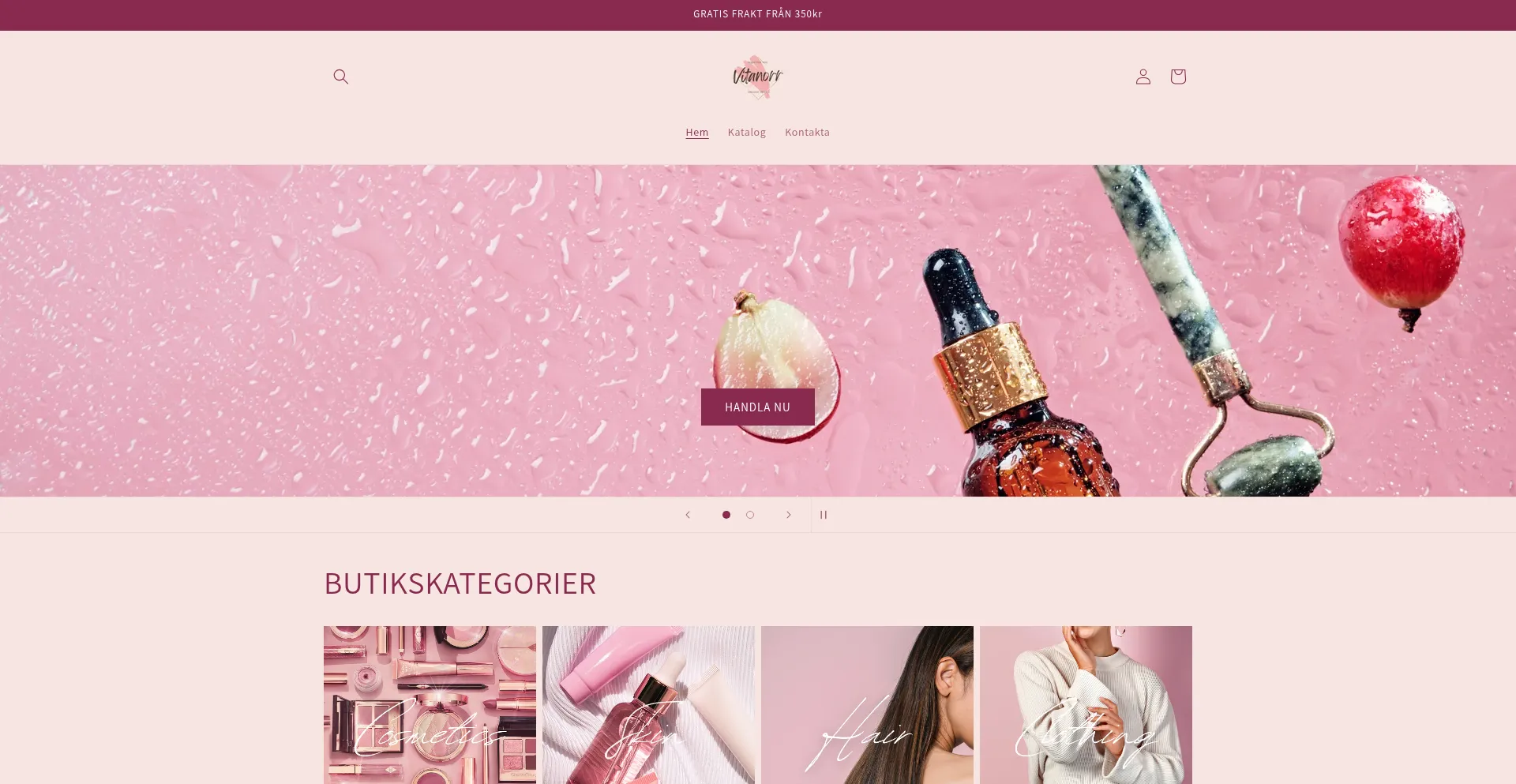 Website screenshot of Vitanorr.com