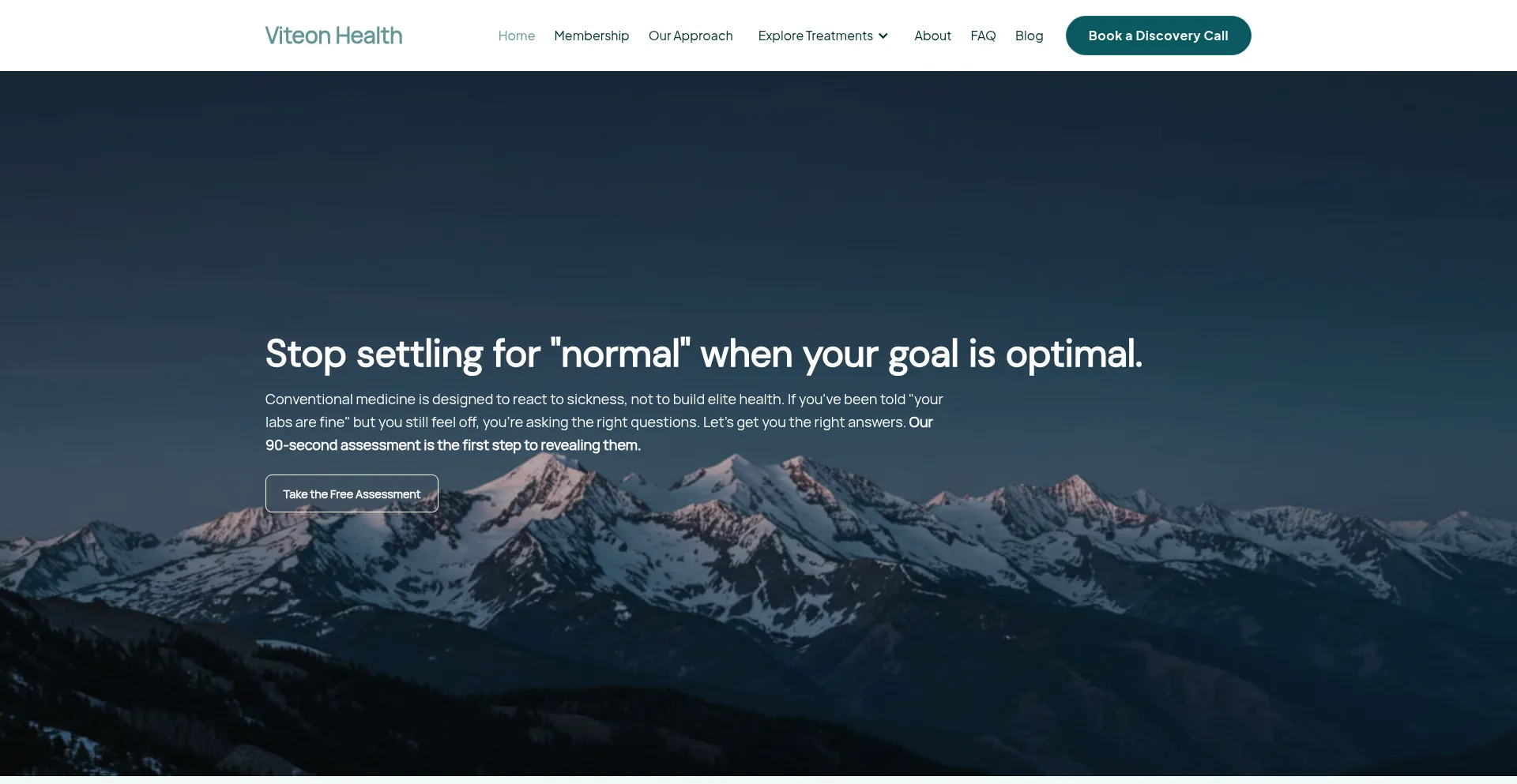 Website screenshot of Viteoncare.com