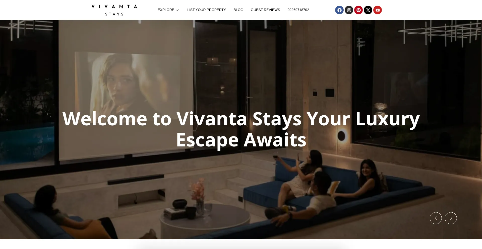 Website screenshot of Vivantastay.in