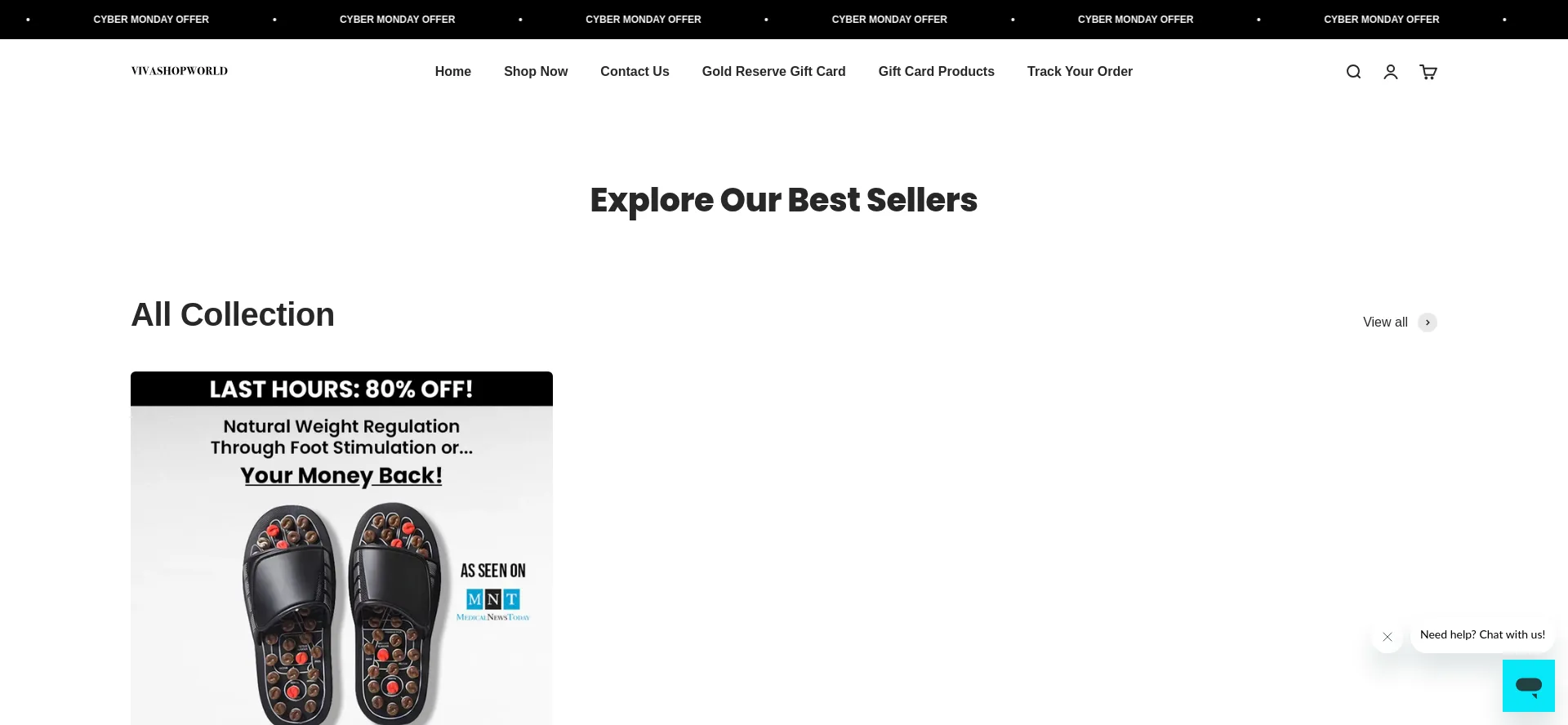 Website screenshot of Vivashopworld.com
