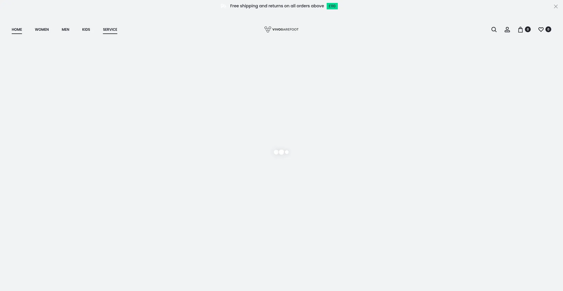 Website screenshot of Vivobarefootuk.com