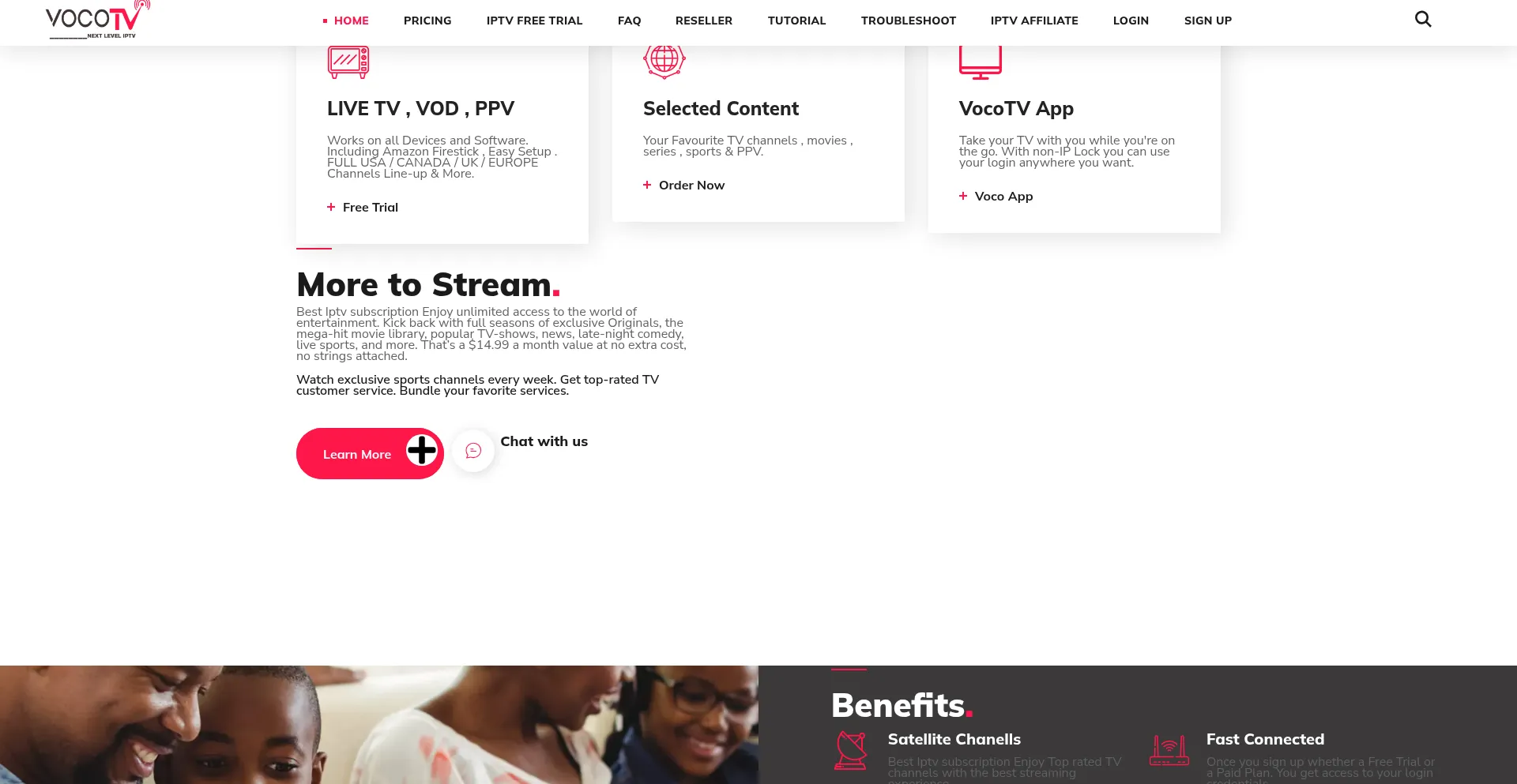 Website screenshot of Vocotv.net