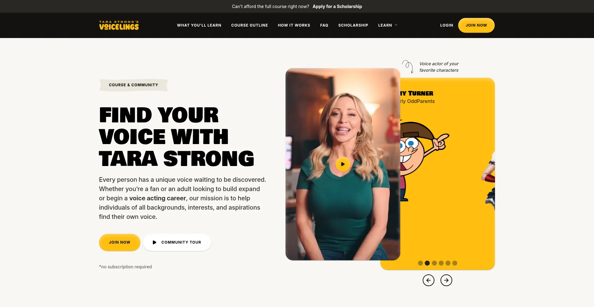 Website screenshot of Voicelings.com