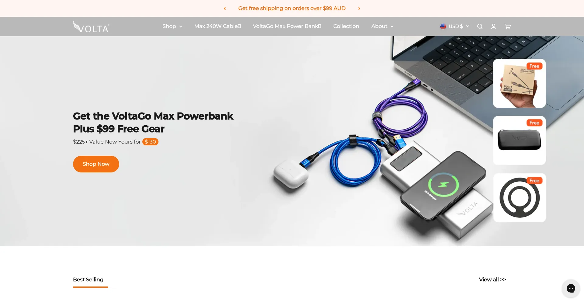 Website screenshot of Voltacharger.com