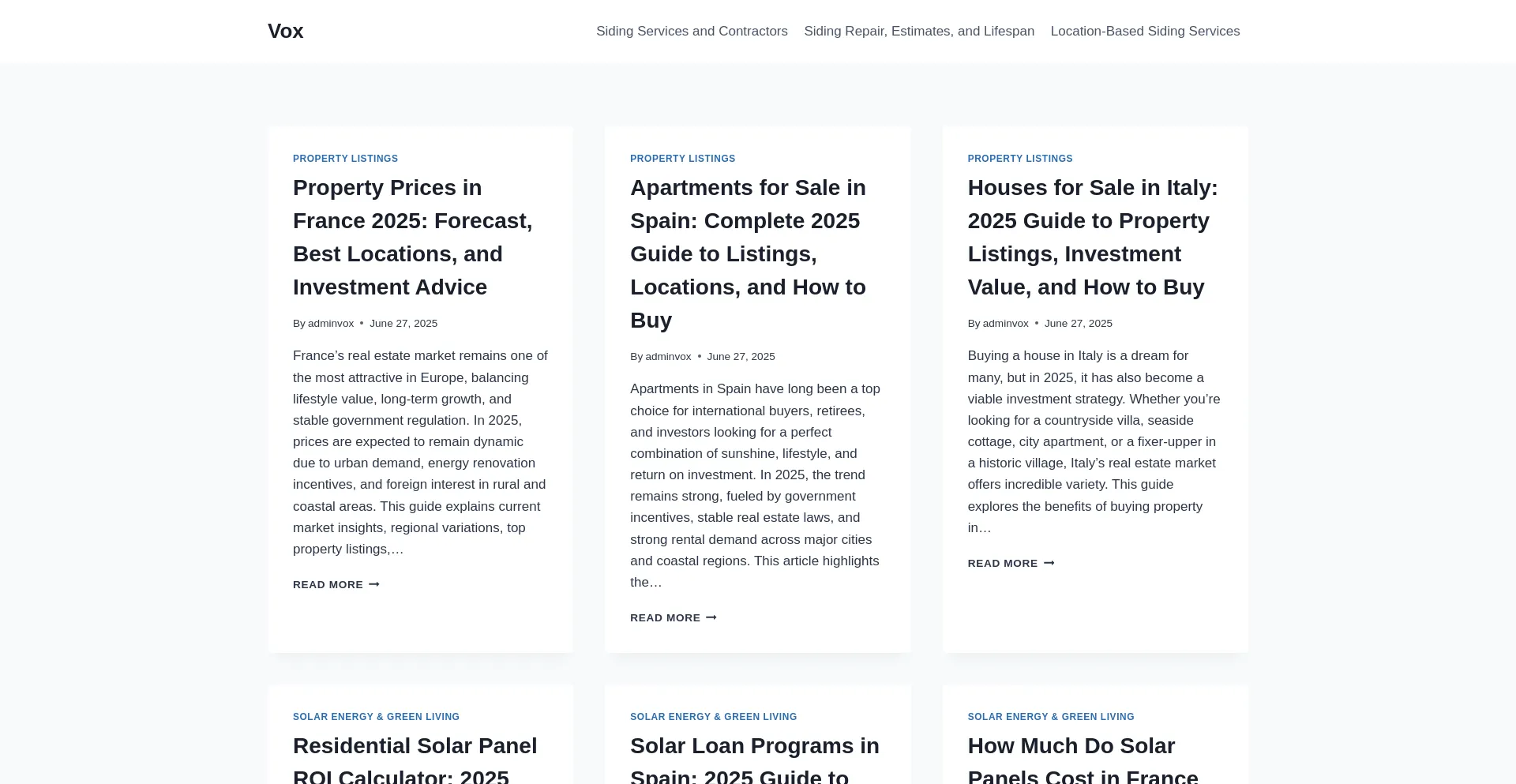 Website screenshot of Vox.missagendalimon.com