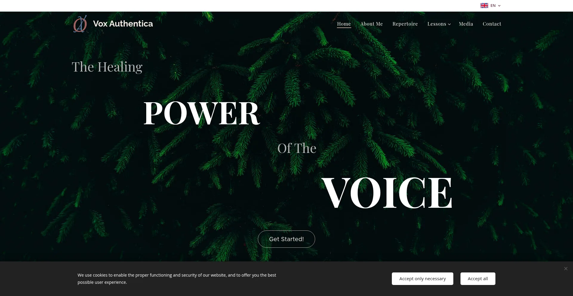 Website screenshot of Vox-authentica.com