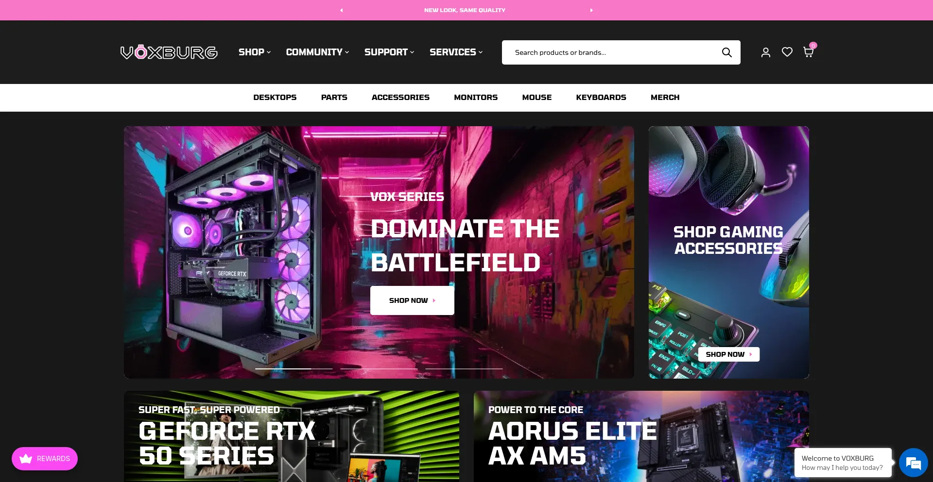 Website screenshot of Voxburg.com