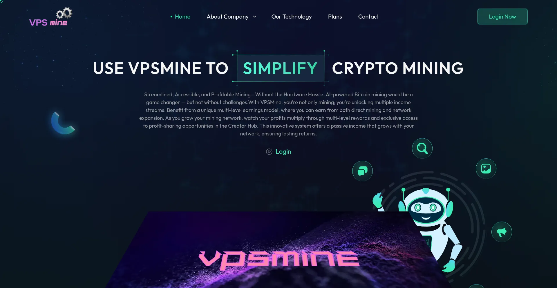 Website screenshot of Vpsmine.com