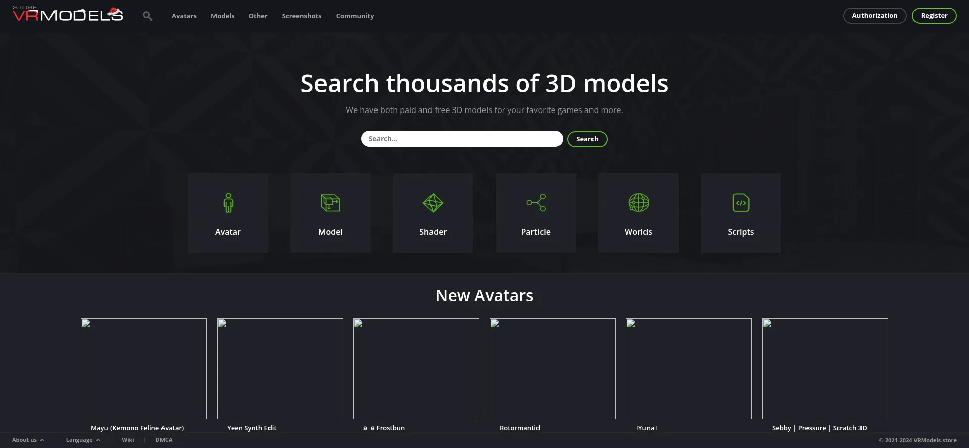 Vrmodels.store Screenshot