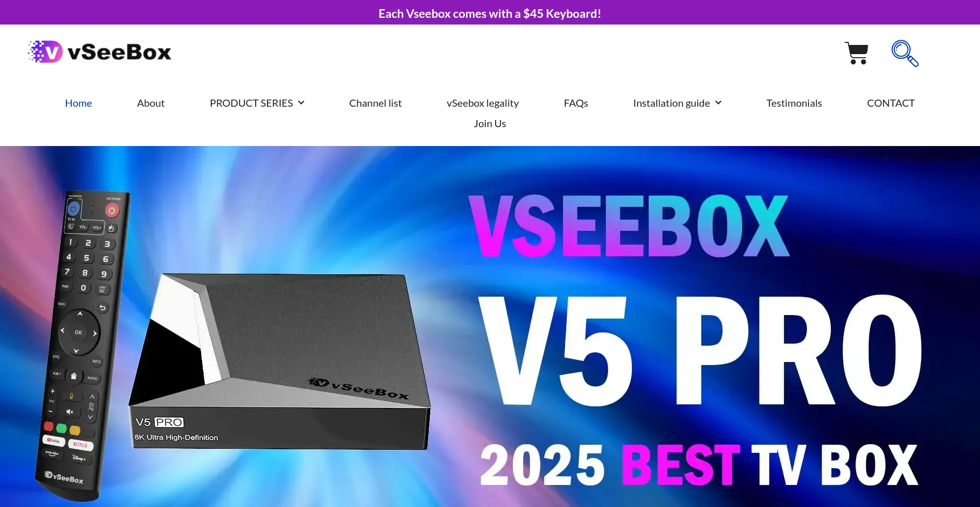 Website screenshot of Vseebox-us.com