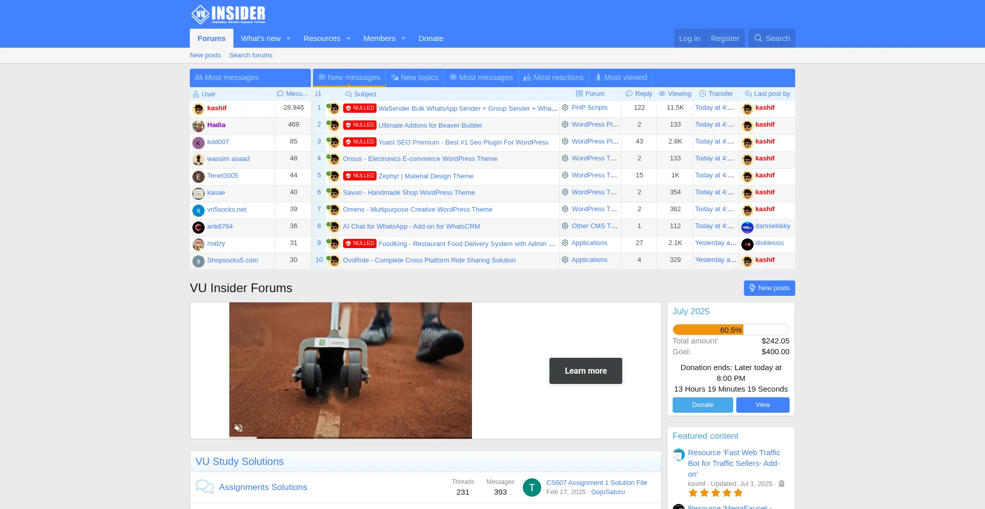 Website screenshot of Vuinsider.com