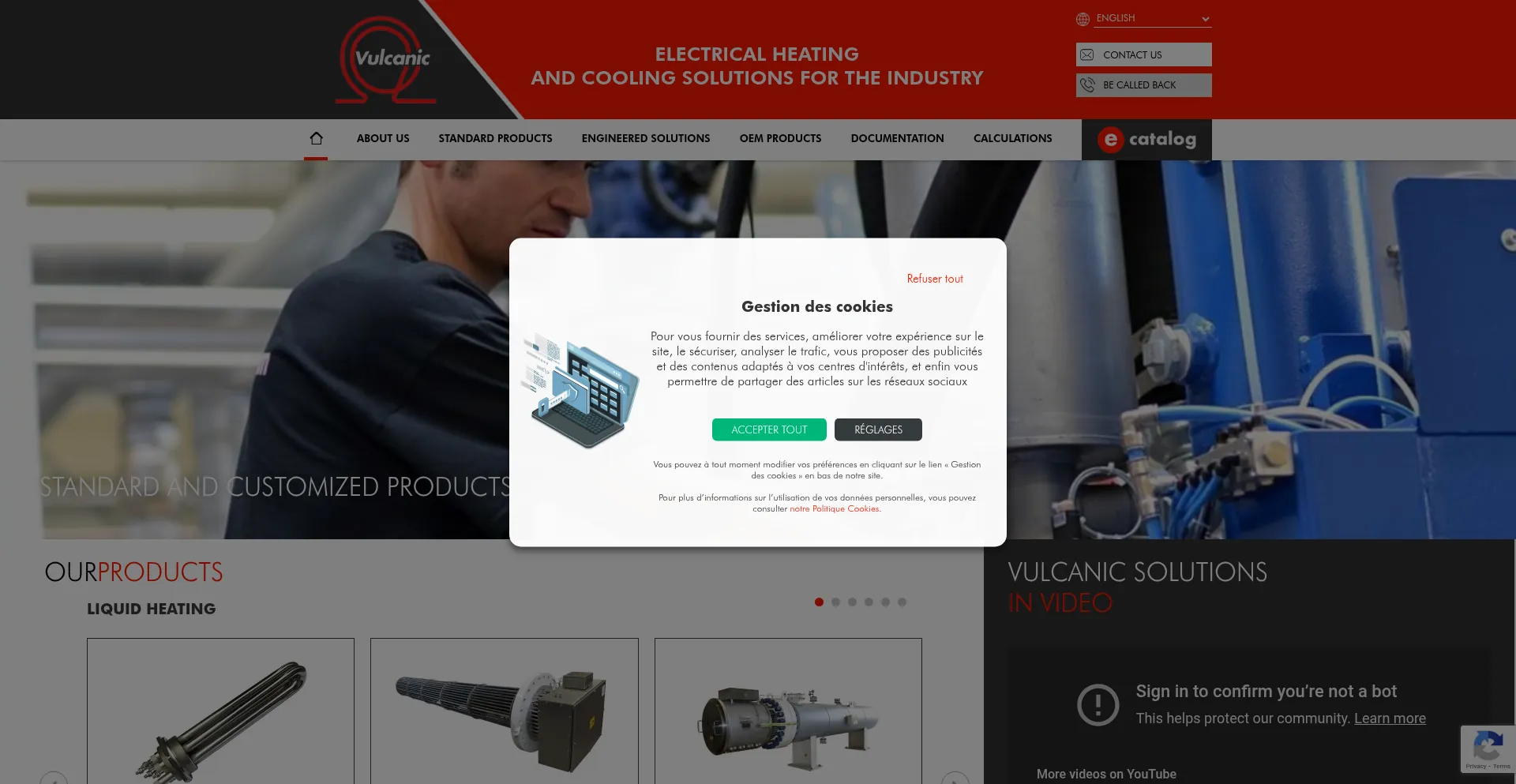 Website screenshot of Vulcanic.com