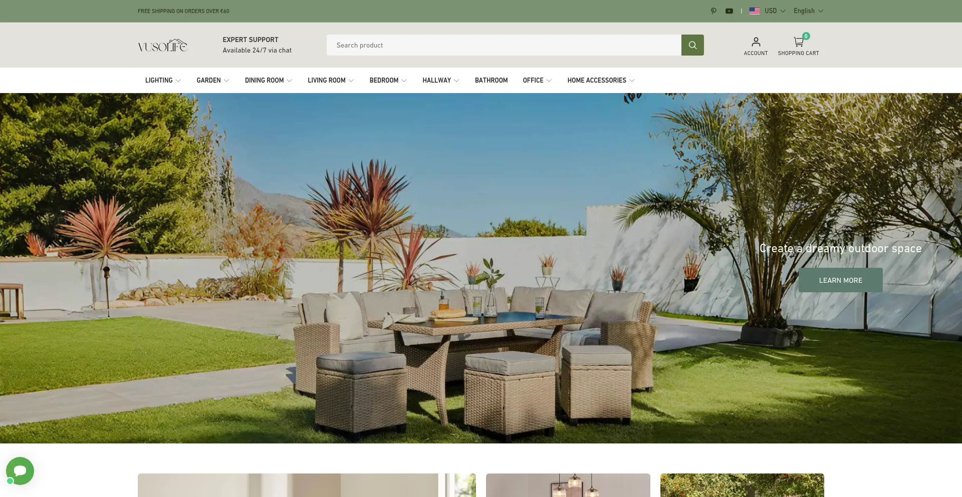 Website screenshot of Vusolife.com