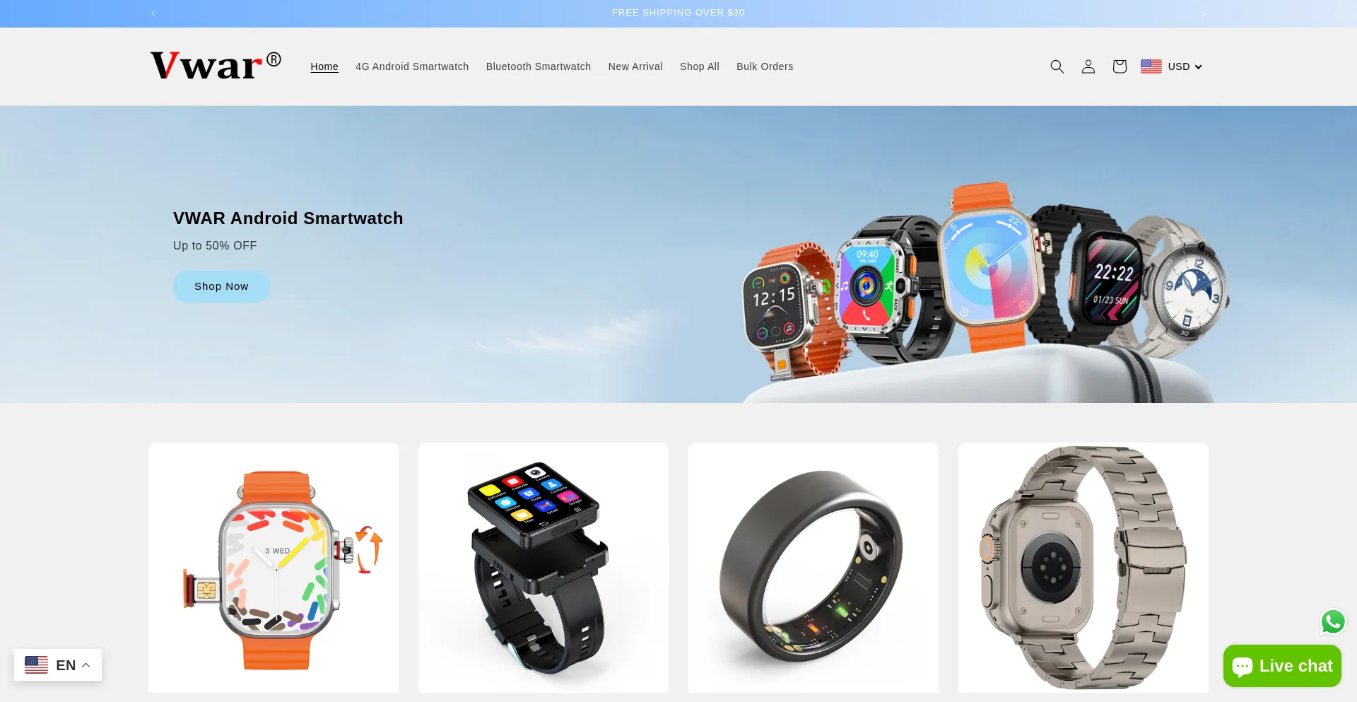 Website screenshot of Vwar.fit