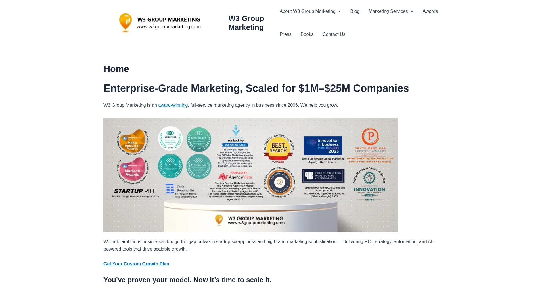 W3groupmarketing.com Screenshot