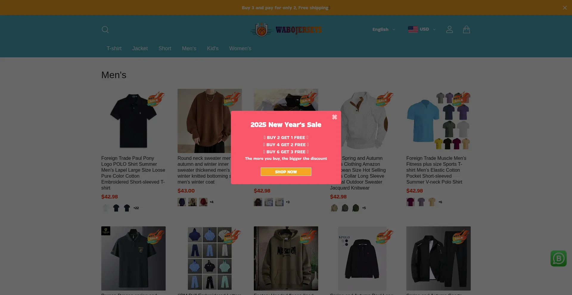 Website screenshot of Wabomall.myshoplaza.com