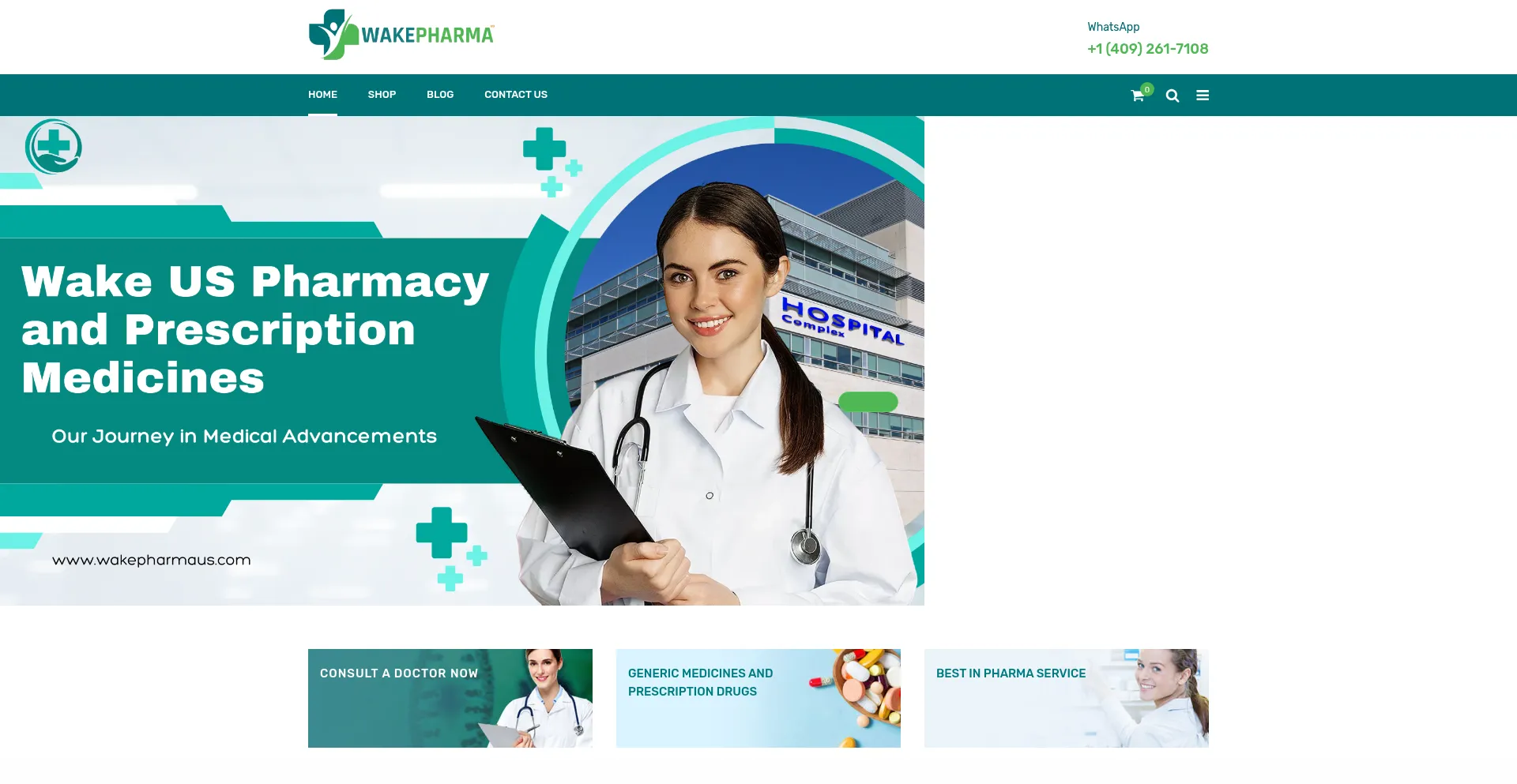 Website screenshot of Wakepharmaus.com