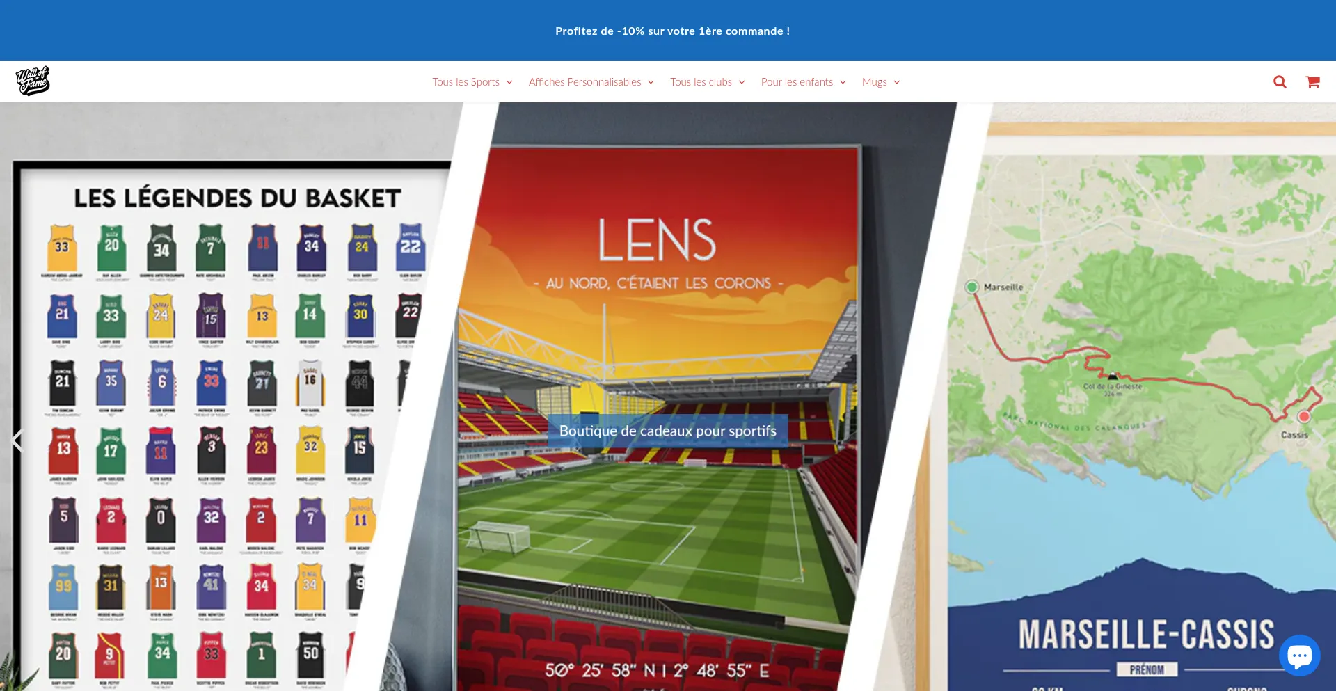 Website screenshot of Walloffame.fr