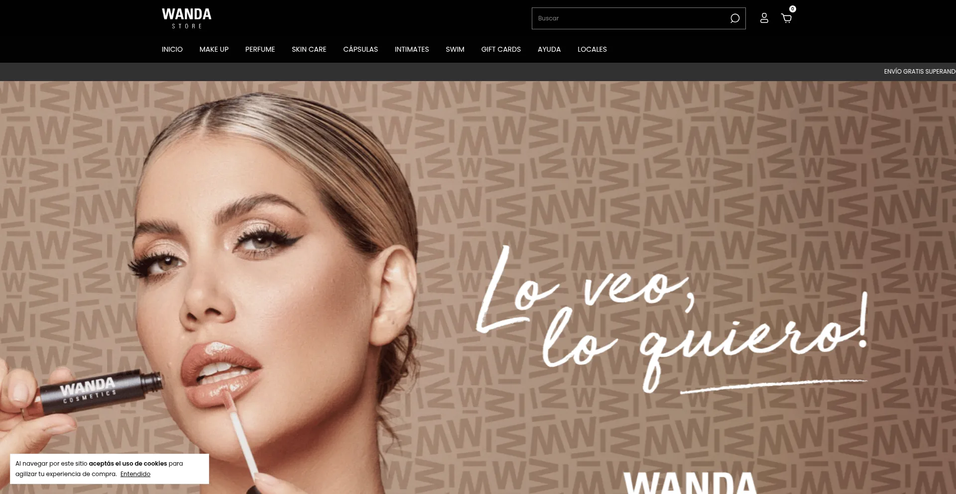 Website screenshot of Wandastore.com.ar