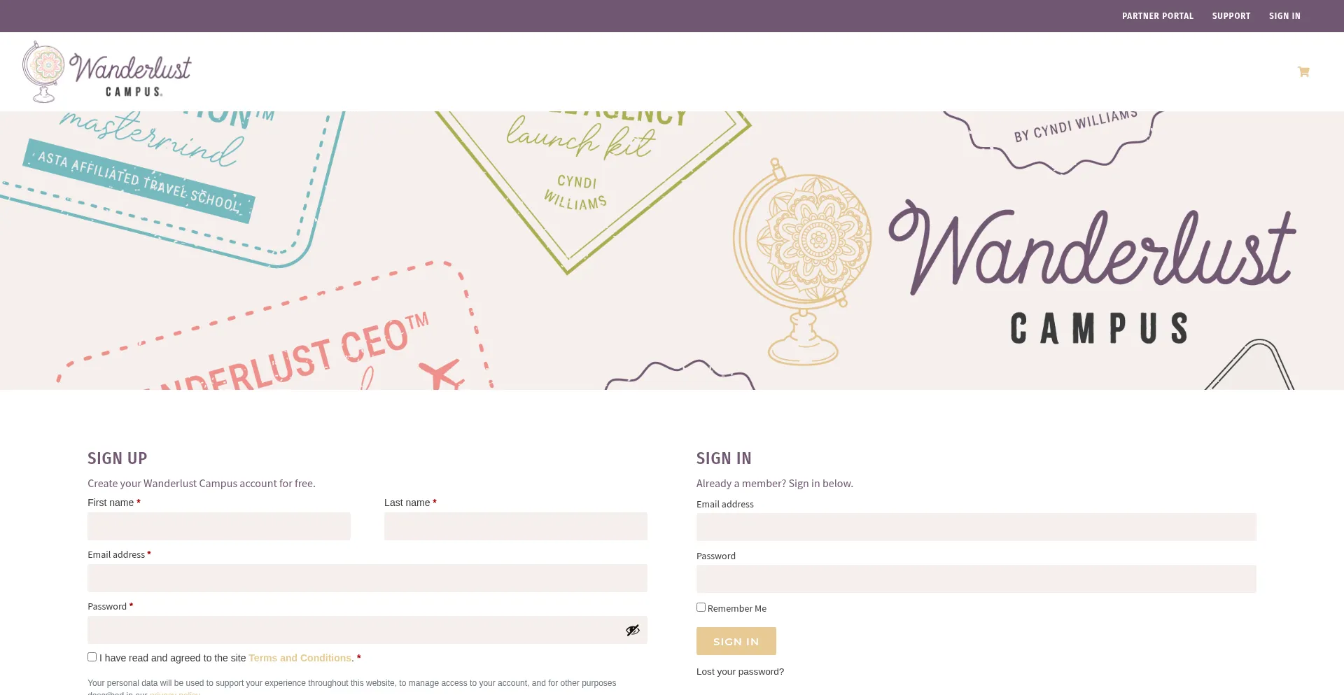 Website screenshot of Wanderlust-ceo.com
