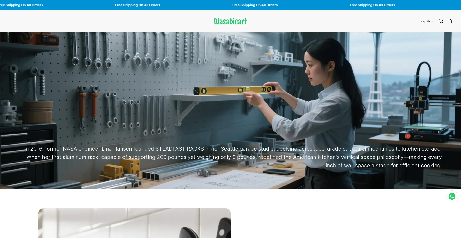 Website screenshot of Wasabicart.com