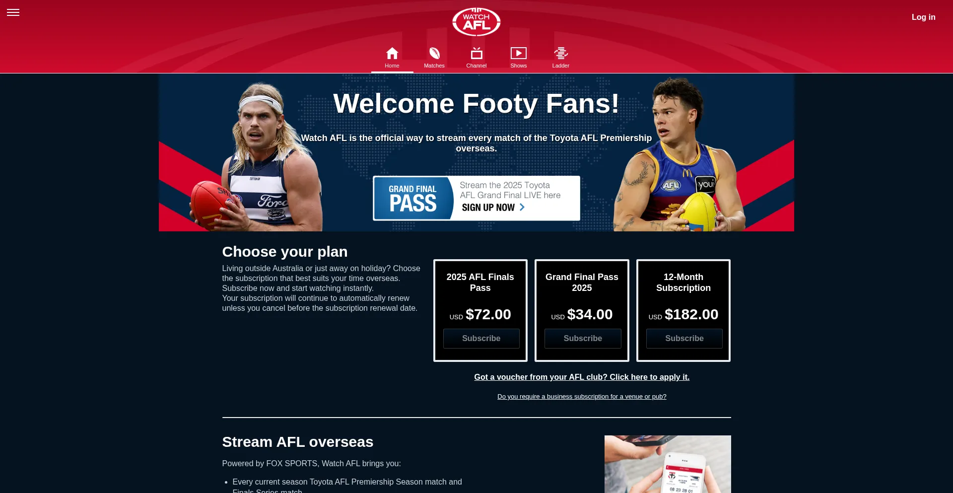 Watchafl.com.au Screenshot