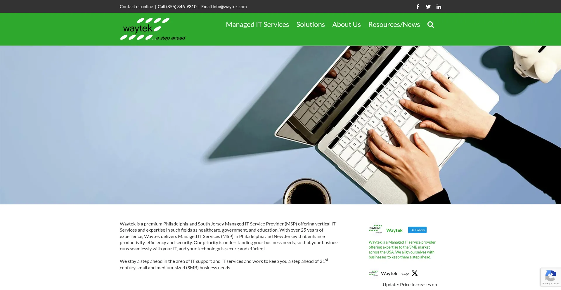 Website screenshot of Waytek.com