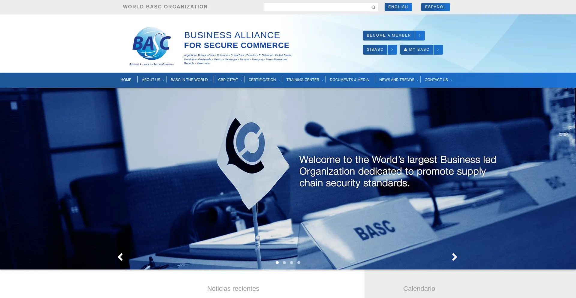Website screenshot of Wbasco.org
