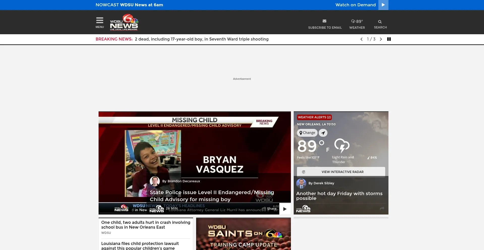 Website screenshot of Wdsu.com