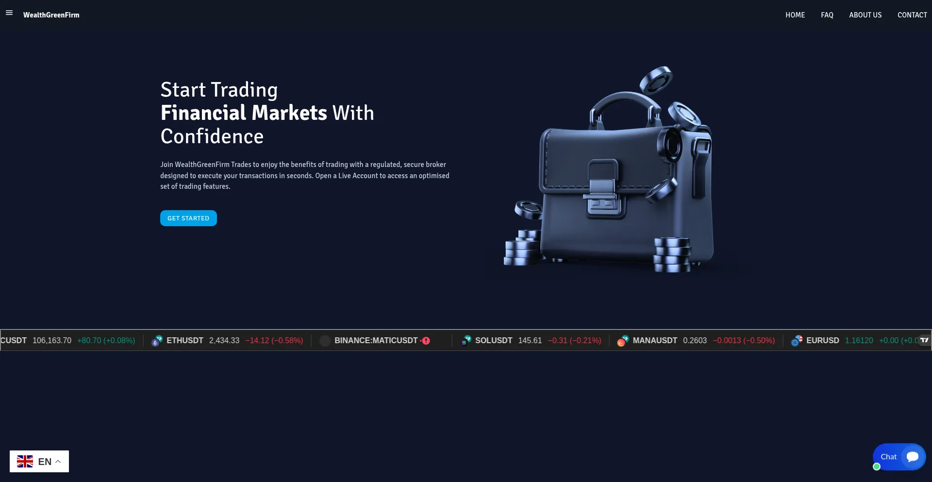 Website screenshot of Wealthgreenfirm.live