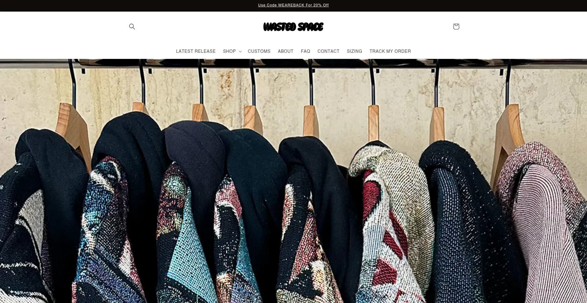 Website screenshot of Wearewastedspace.com