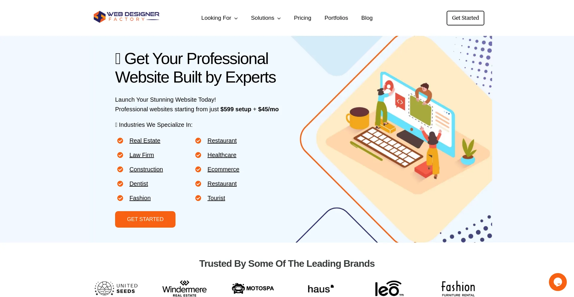 Website screenshot of Webdesignerfactory.com