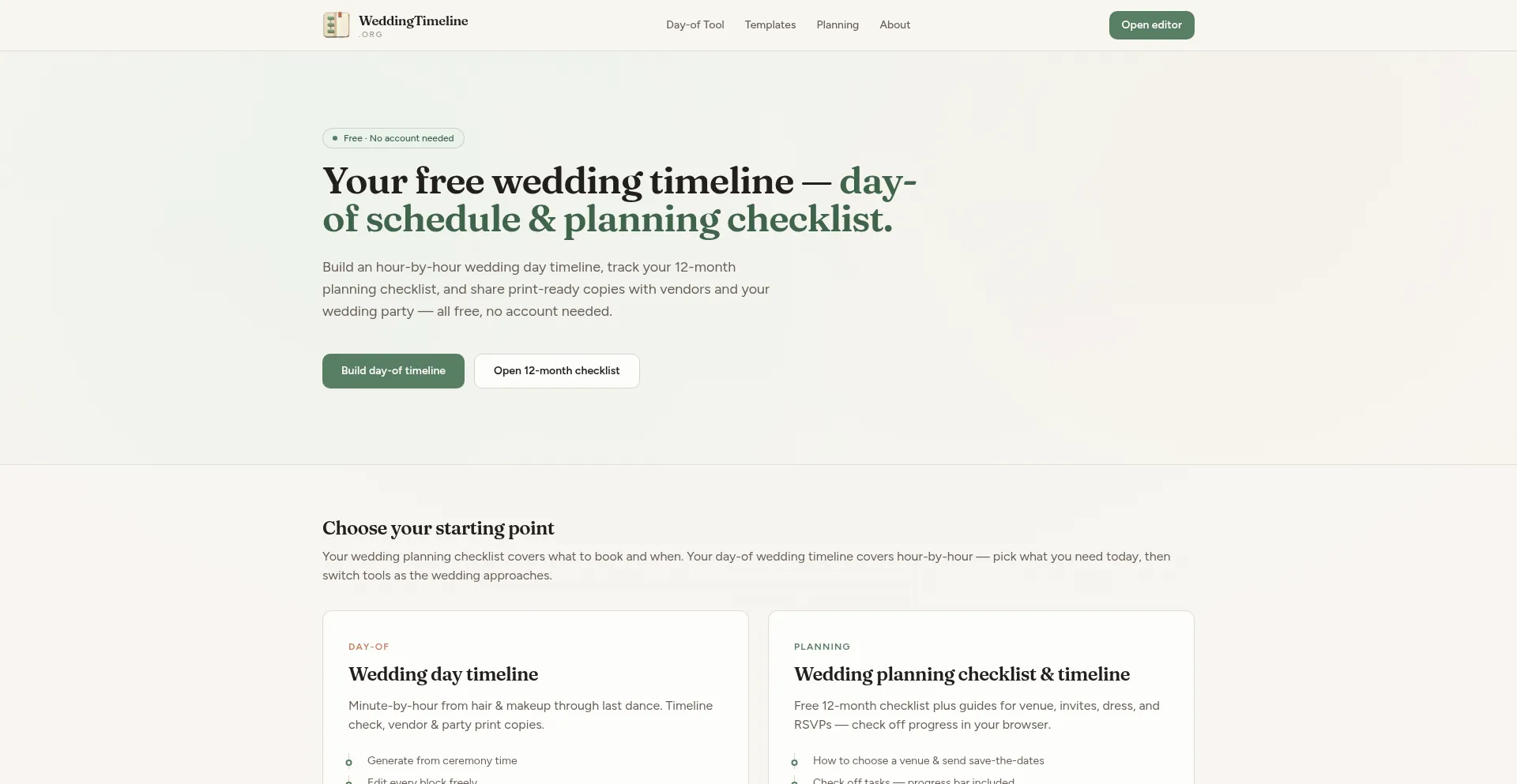 Weddingtimeline.org