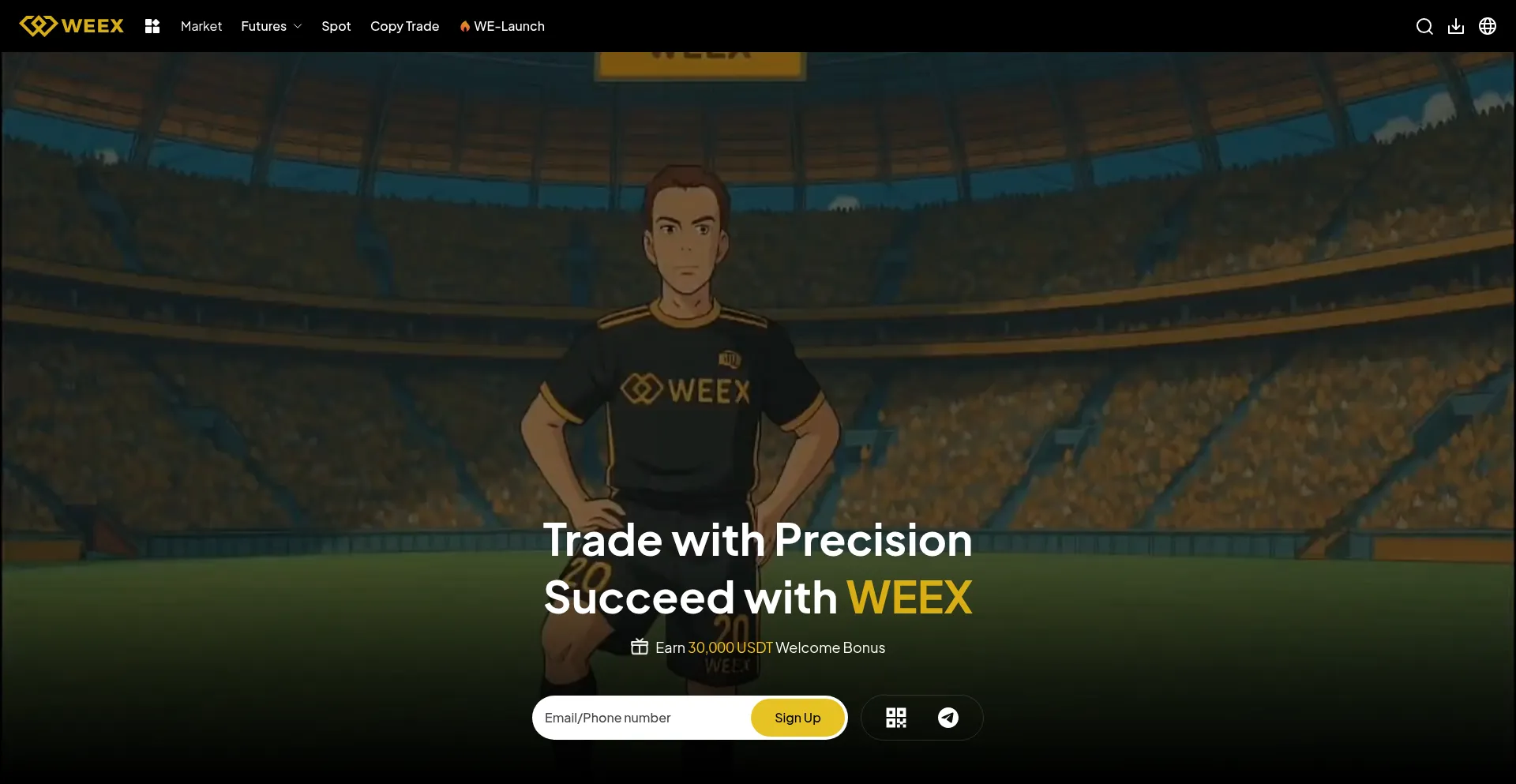 Website screenshot of Weex.com
