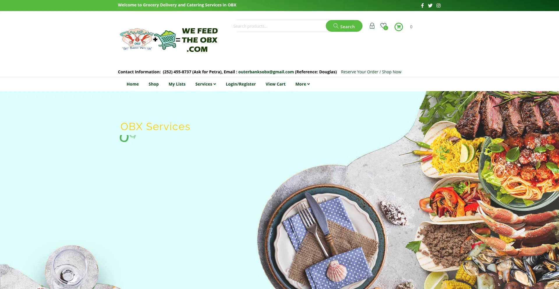Website screenshot of Wefeedtheobx.com