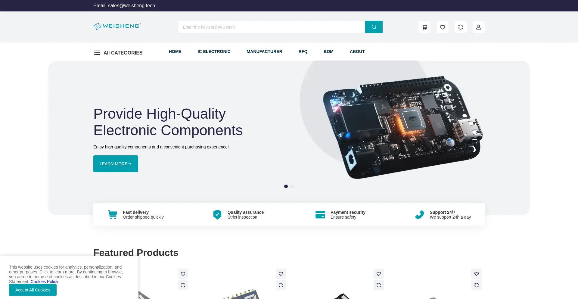 Website screenshot of Weisheng.tech