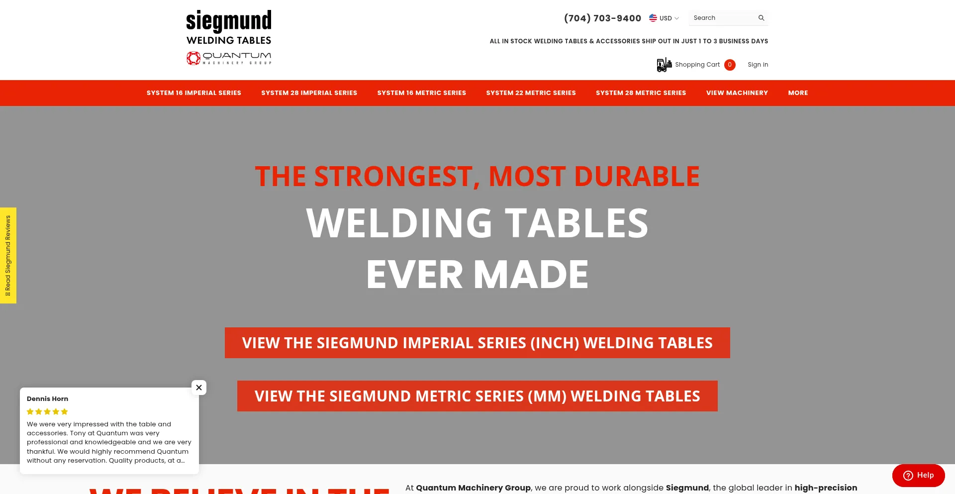 Website screenshot of Weldingtablesandfixtures.com
