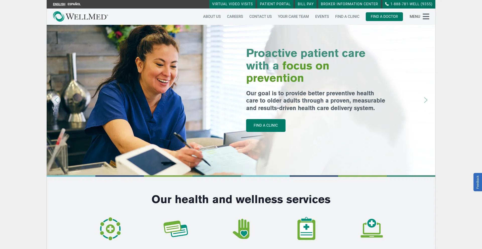 Website screenshot of Wellmedhealthcare.com