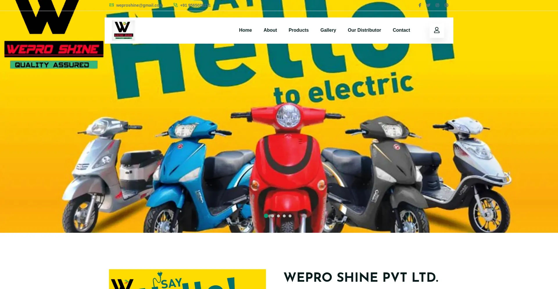 Website screenshot of Weproshine.com