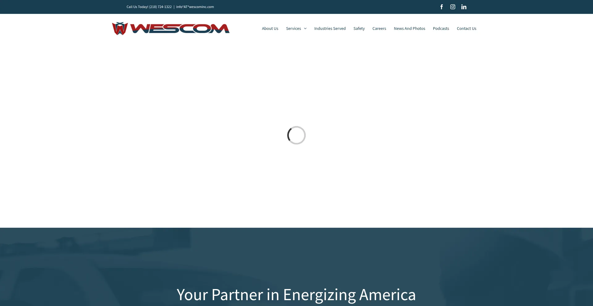 Website screenshot of Wescominc.com