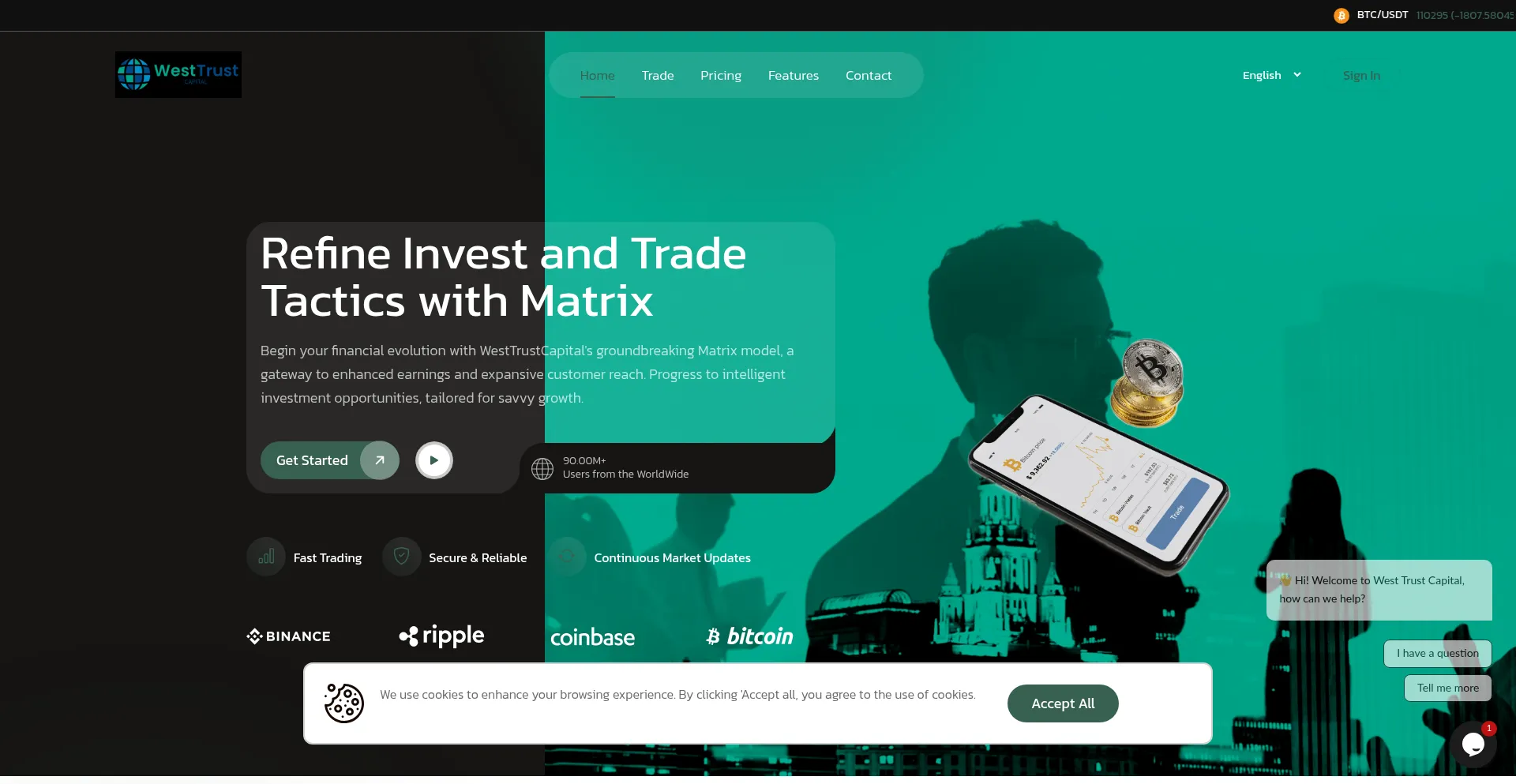 Website screenshot of Westtrustcapitals.com