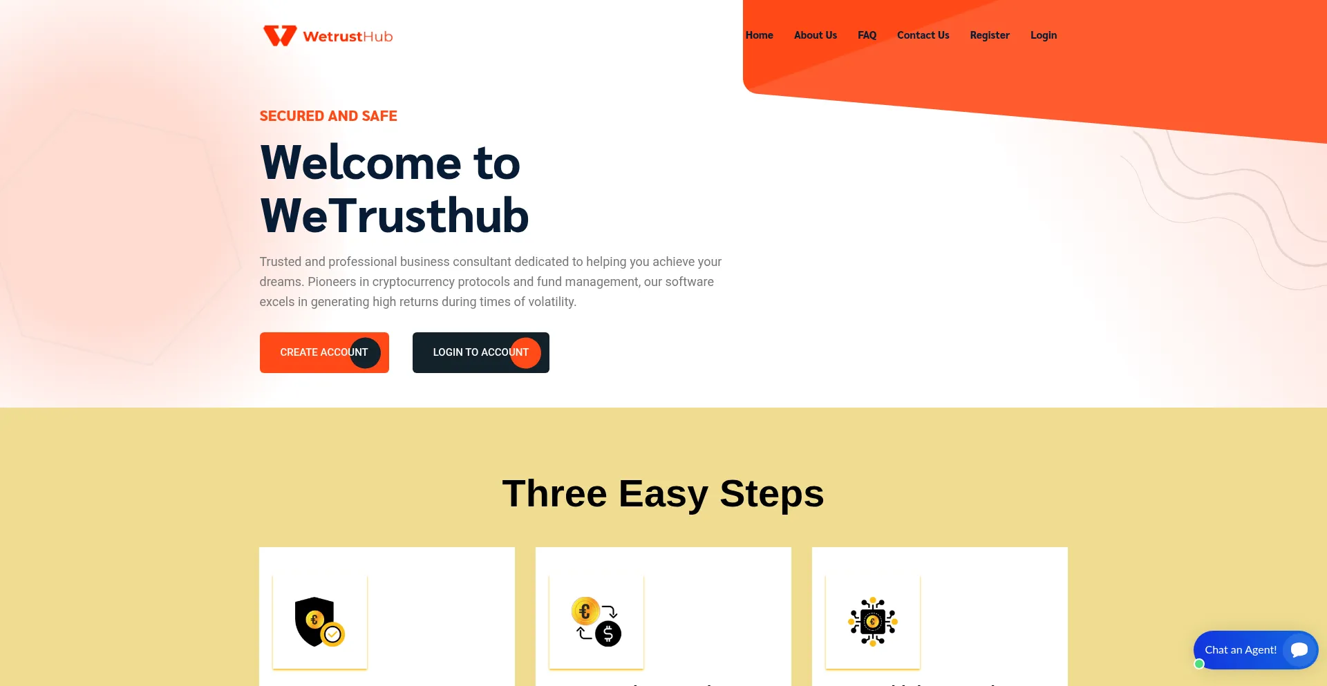 Website screenshot of Wetrusthub.com